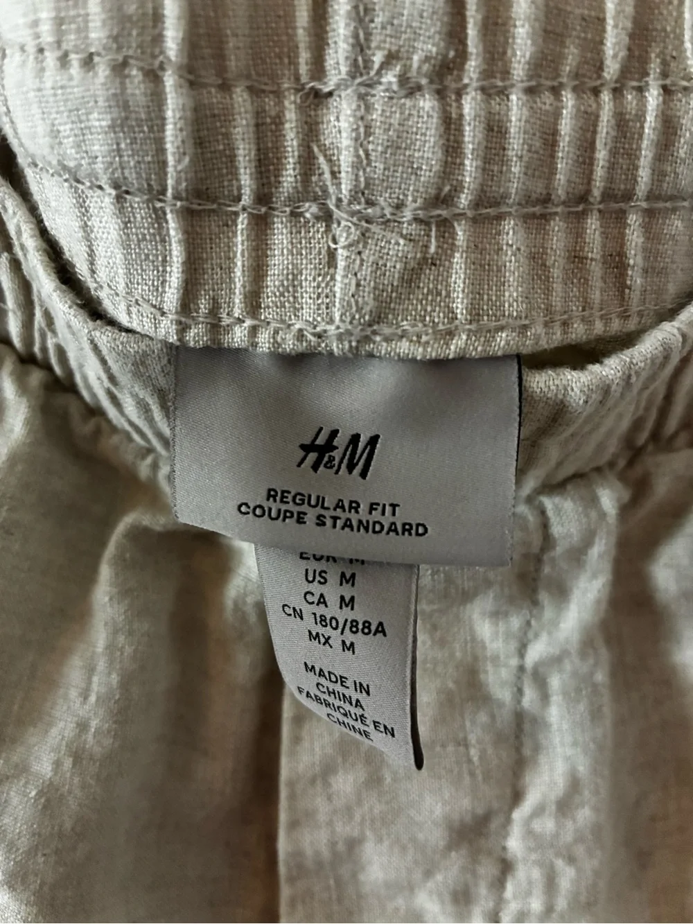 H&M Men's Linen-Blend Chinos — Tan